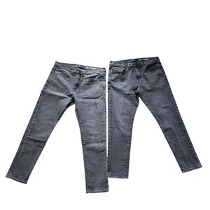 (2) GAP Charcoal Slim Taper Jeans 38/30